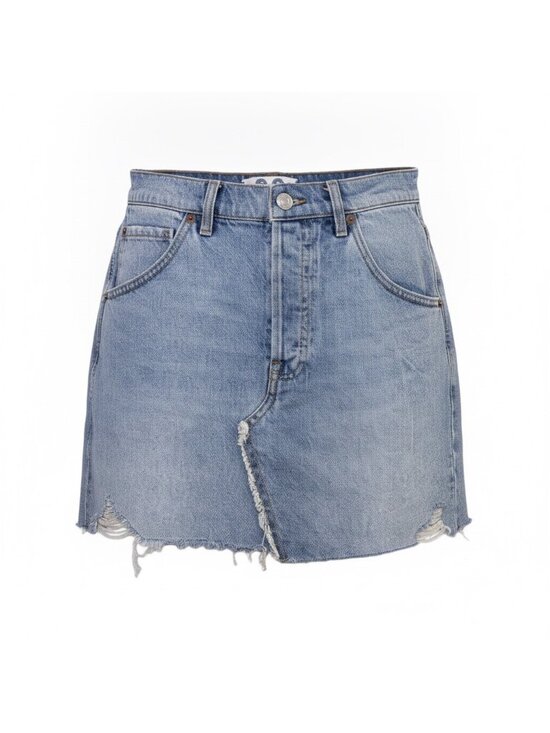 We The Free Dresses & Skirts - We The Free Womens Blue Distressed Denim Mini Skirt Casual Style Size 28
